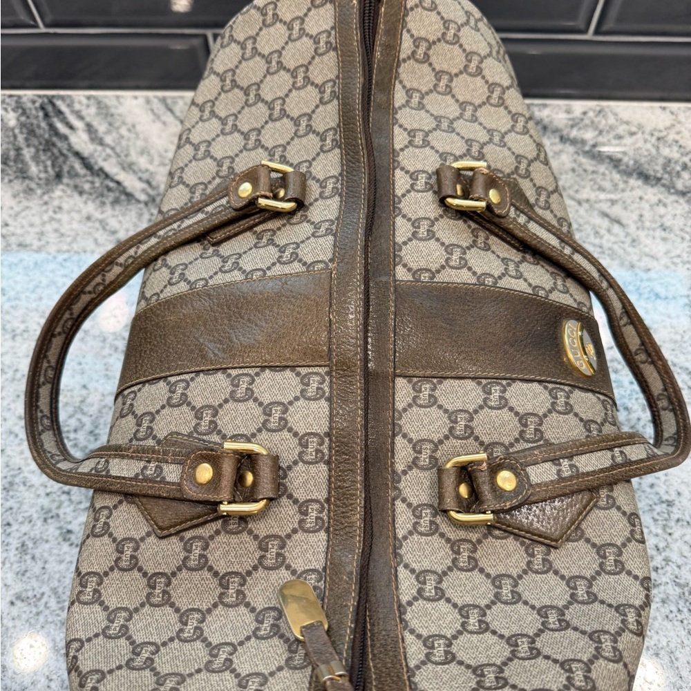 Gucci Plus Vintage Brown Monogram Travel Bag - Picture 10 of 16
